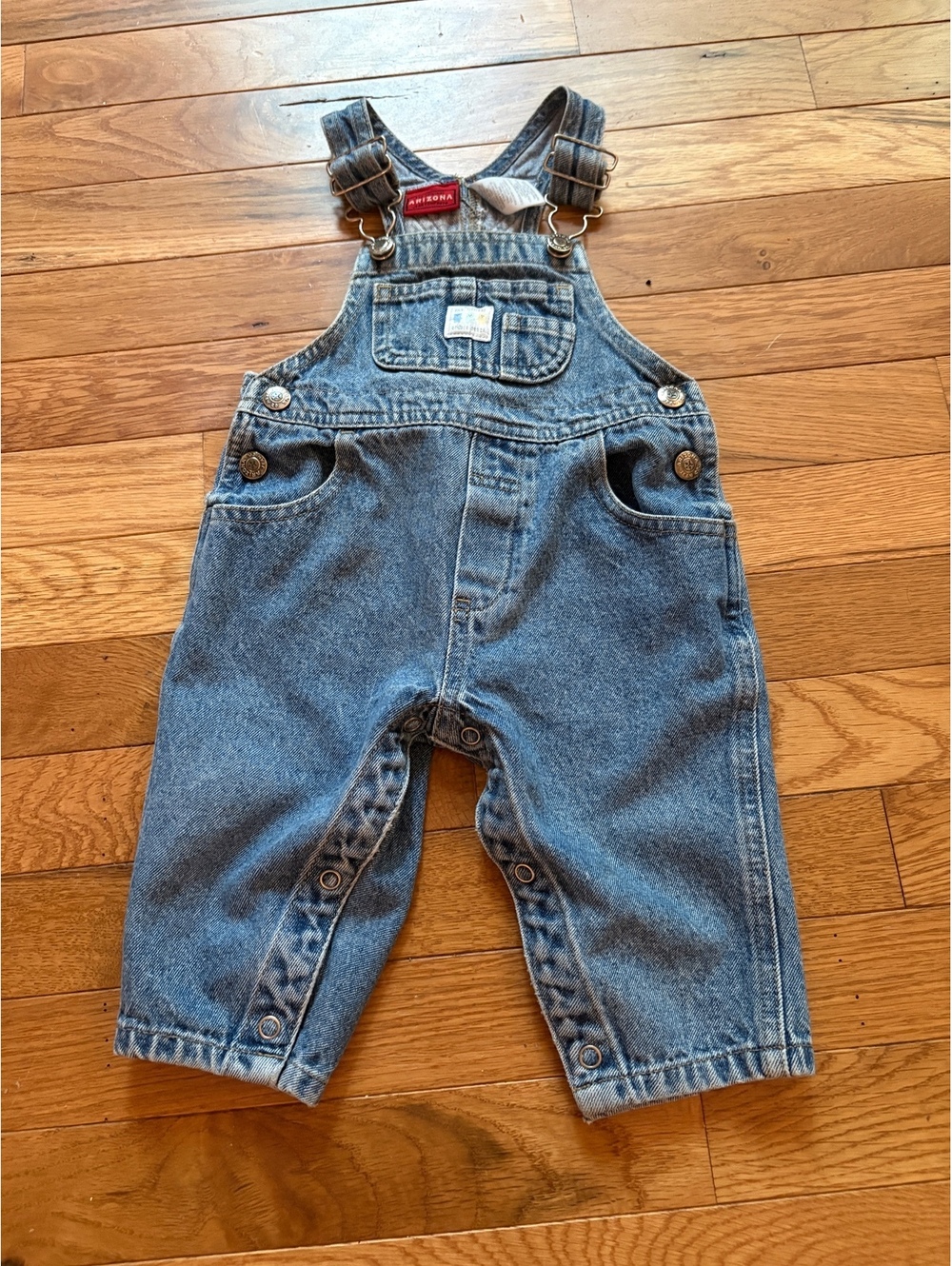 Vintage Y2K Arizona Baby Denim Overalls 6-9 Months Blue Cotton